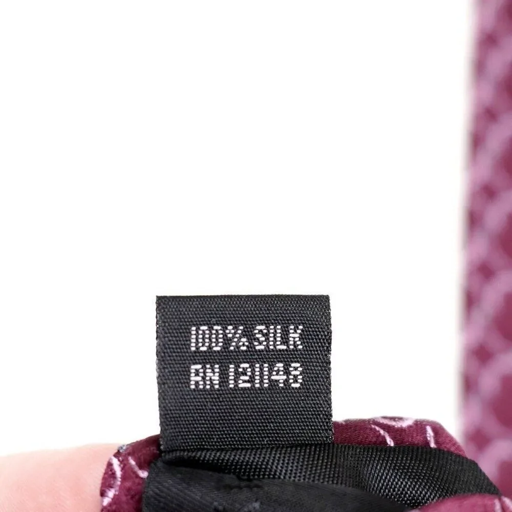 Calvin Klein‎ Red Burgundy Geometric Woven Tie